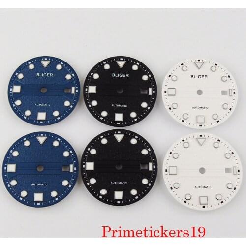 BLIGER 31mm Luminous Mens Watch Dial With Date Window Fit MIYOTA 8215 Mingzhu 2813 Automatic Movement