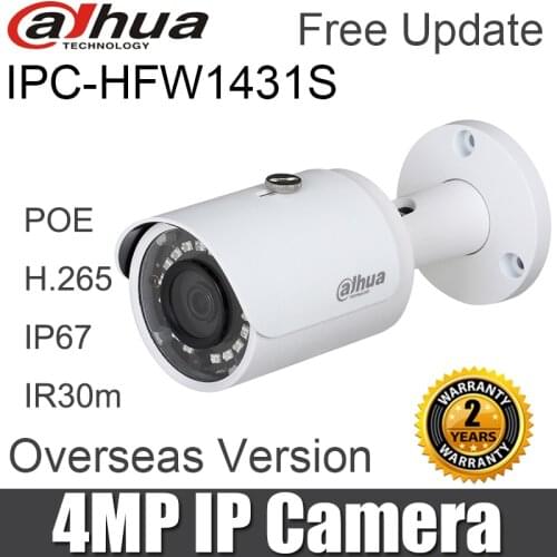 Original Dahua 4MP Bullet IP Camera ipc-hfw1431s replace ipc-HFW1420S ipc-hfw1320s POE Waterproof web outdoor camera