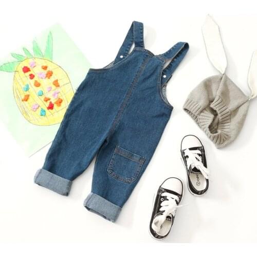 Toddler Girl Denim Jumpsuit 2 3 4 5 6 Y Baby Girls Fashion Button Pocket Kids Overall Jean Jumpsuits for Kids Girls Clothing