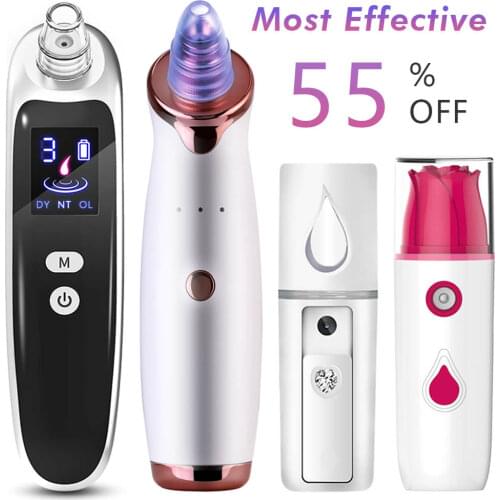 Electric Acne Remover Point Noir Blackhead Vacuum Extractor Tool Cleaning Pores Hot Mist Facial Steamer Nano Sauna SPA Skin Care