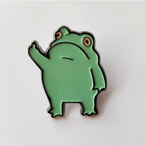 FIMAODZ 2020 New Hot sale cartoon green frog brooch pin creative fashion children cartoon bag backpack badge jewelry