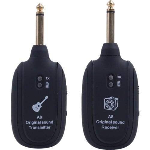 A8 Guitar Wireless System Transmitter Receiver Built - In Rechargeable Wireless Guitar Transmitter for Guitar, Bass GRT-01