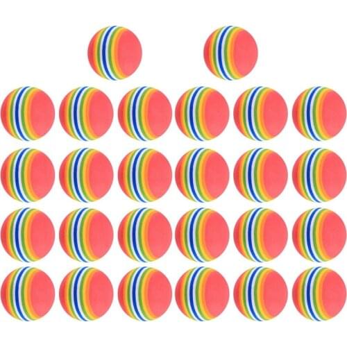26Pcs Golf Balls EVA Golf Training Balls Rainbow Soft Garden Golf Balls for Indoor Outdoor Golf Practice