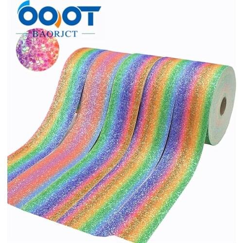 OOOT BAORJCT I-19517-1232,2yard/lot,75mm new shiny chunky glitter ribbons blingbling soft fabric gift package handmade materials