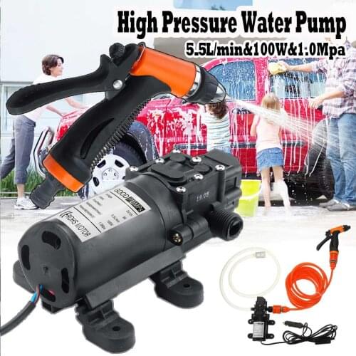 Durable DC 12V Electric Water Pump Black Micro High Pressure Diaphragm Water Sprayer Car Wash 12 V