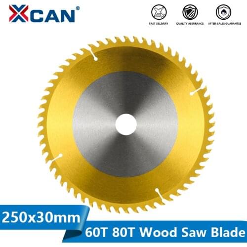 XACN TCT Cutting Disc 250mm 60T 80T Titanium Coated Circular Saw Blade For Wood Plastic Acrylic Cutting Wood Cutting Blade
