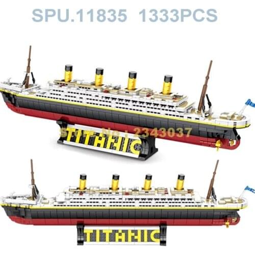 Sy0400 1333pcs Titanic Cruise Ship Steamship Building Blocks Toy