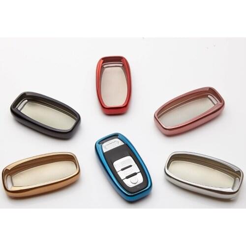 TPU Car Key Cover with PU Leather Braid Woven Rope Key Ring Holder For Audi A4 A4L A5 A6 A7 A8 Q5 S5 S6 RS7 Car Accessories