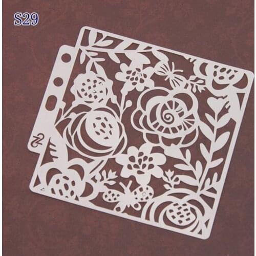 Flowers Layering Stencils graffiti hand copied board hollowed out photo album graphic spray painting tool
