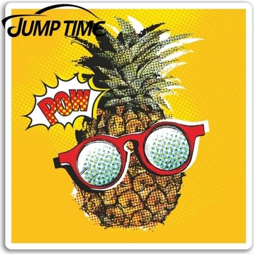 Jump Time for Comic Book Pineapple Vinyl Stickers Tropical Sticker Laptop Car Decal Window Wiper Trunk Car Styling