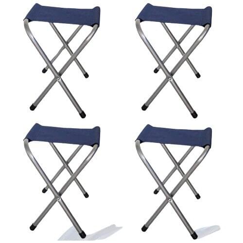 Vip Home Concept Folding Fishing Beach Camping Stool Vip Folding Picnic Stool Dark Blue 4 Pcs