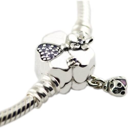 Wildflower Meadow Clasp Silver Bracelets For Woman DIY Beads & Charms Authentic 925 Sterling Silver Fashion Jewelry Bracelets