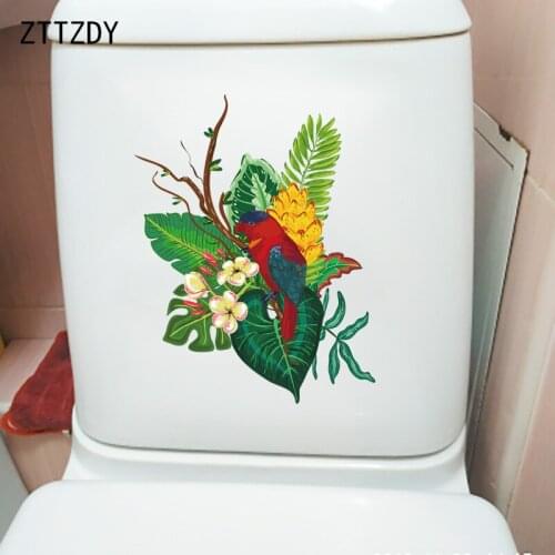 ZTTZDY 19.2×24.7CM Parrot Creative Cartoon Kids Room Decoration Funny Home Wall Toilet Stickers T2-1225