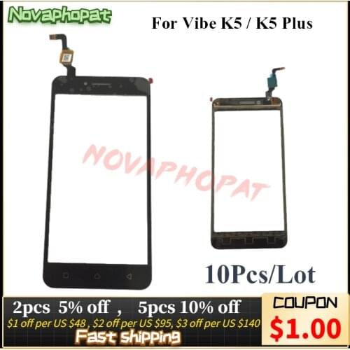 Novaphopat For Lenovo Vibe K5 Plus A6020A46 A6020l36 A6020l37 Front Touch Screen Panel Glass Sensor Lens Digitizer 10pcs/lot