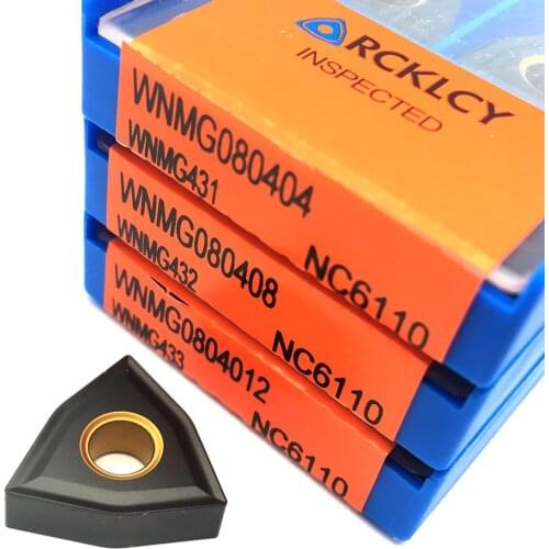 10pcs WNMG080404 WNMG080408 WNMG080412 NC6110 Special Cast Iron External Turning Cutting Boring CNC Tools Cement Carbide Inserts