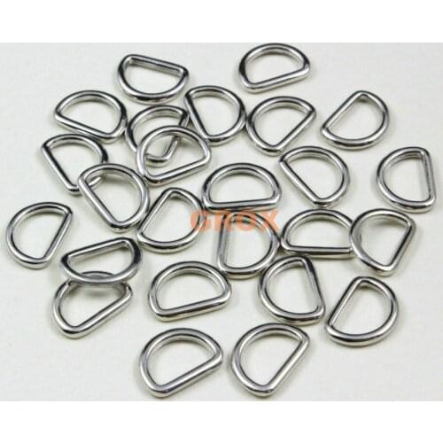 100 Pieces 10mm Nickel Color Welded Metal D Ring Purse Bag Dee Ring