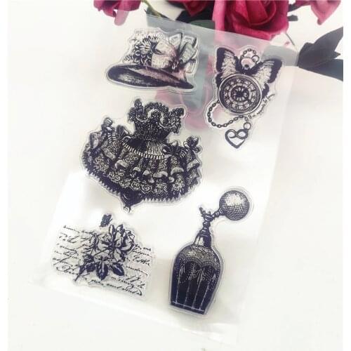 11*16CM Retro Skirt Transparent Seal Clear Stamps Silicone Seal Roller Stamps DIY Scrapbook Album / Card Christmas Wedding