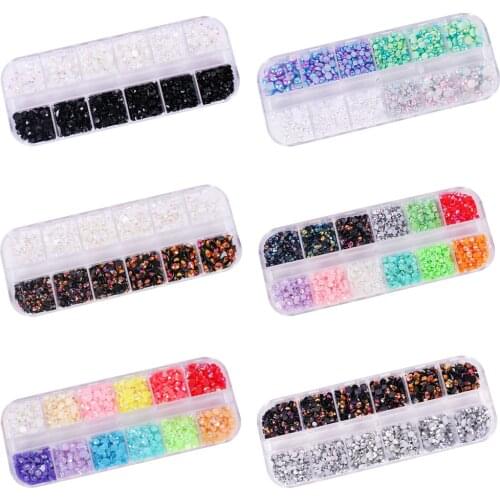 1500pcs/lot 3-5mm plastic round flat diamond DIY nail mobile stick drill clothing shoes hats resin accessories Adhesive beads