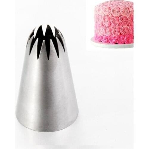 #1E Large Size Metal Cream Tips Stainless Steel Piping Icing Nozzle Pastry Tool Pastry Cake Making Tools Dessert Decorators