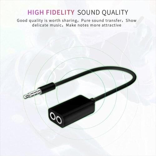 3.5mm Double Earphone Headphone Splitter Cable Cord Adapter Jack Plug Audio Cable Cellphone Accessories