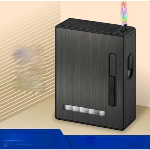 Automatic Cigarette Case 20 Pieces with Single Arc Charging Lighter USB Convenient Charging Regalos Para Hombre Originales