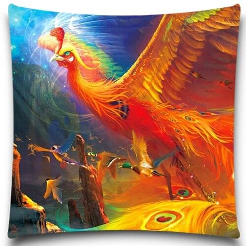 Phoenix in Flying 2D print creative Pillow case Square cotton polyester cushion cover 5 size 9 style
