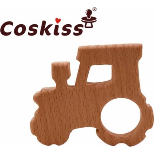 Coskiss Beech Wooden Toys DIY Crafts Baby Teether For Making Rattles Car Educational Toy Wooden Teether For New Born Teether