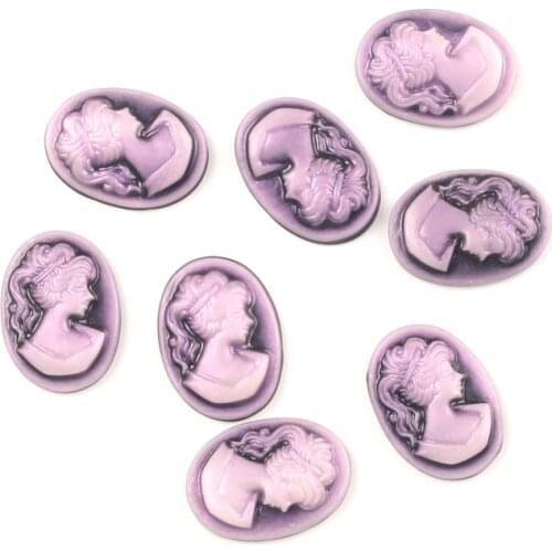 50Pcs Pink Resin Oval Girl Decoration Crafts Flatback Cabochon Embellishments For Scrapbooking Beads Diy Accessories 13x18mm