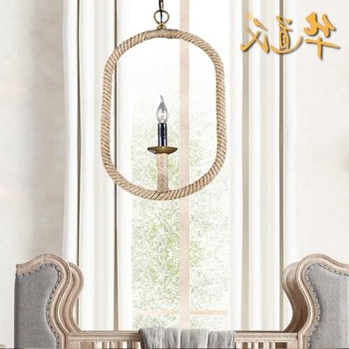 Chinas Linen Chandelier Chandelier Retro Personality Industrial Wind Cafe Bar Store Decoration Lamp deco chambre