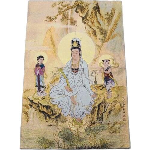China old Tibet silk Thangka like hanging painting fengshui guanyin 60x90m