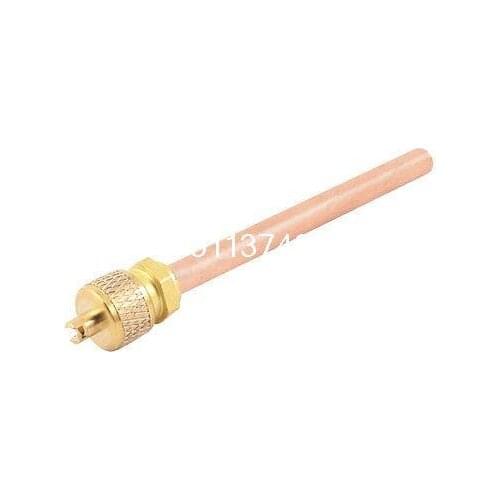 Air Conditioner Refrigeration Service Access Valve Copper Tone 2.6" Length