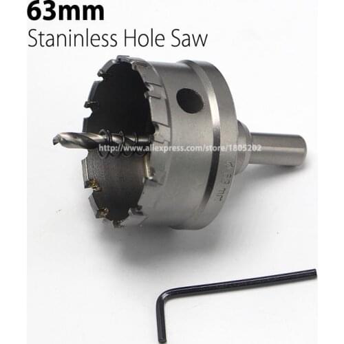 63mm 2.48" Core Drill Bit Hard Alloy Metal Hole Saw Drill Bit for Steel Metal Alloy Cutter Metal Working