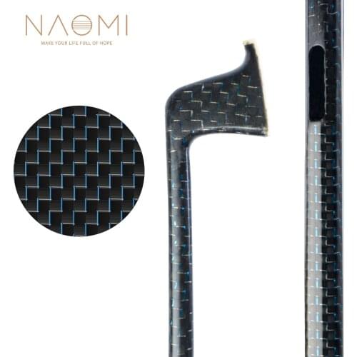 NAOMI Unfinished Bow Stick Blue Silk Braided Carbon Fiber Bow Stick Semifinished Bow Stick Durable DIY 4/4 Violin Bow Use