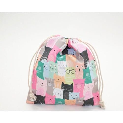 Reusable Bags Butty Clothes Phone Bag with Cord Fabric Outbag for Children Shoes Clothes Package Bag Christmas Gift Bag Dropship