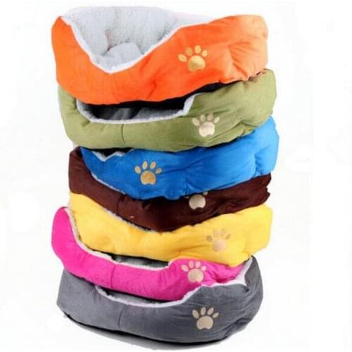 Soft plush round pet bed washable house small cat and dog kennel winter warm deep sleep pet mattress 50 / 60cm best cushion