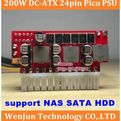 Multiple NAS hard disk support CPU 4P 4*SATA port DC-ATX 200W Output Switch DC-DC ATX Pico PSU MINI ITX PC Power Supply For PC