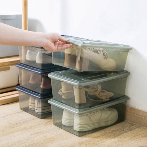Plastic Storage Box Case for Shoes Transparen Shoe Box Holder Home Sundries Organizer Container Shoes Protection Box with LId