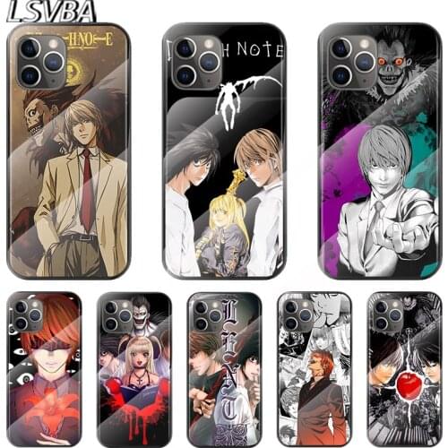 Hot Anime Death Note For Apple iPhone 12 11 8 7 6 6S XS XR SE X 2020 Pro Max Mini Plus Tempered Glass Cover Phone Case
