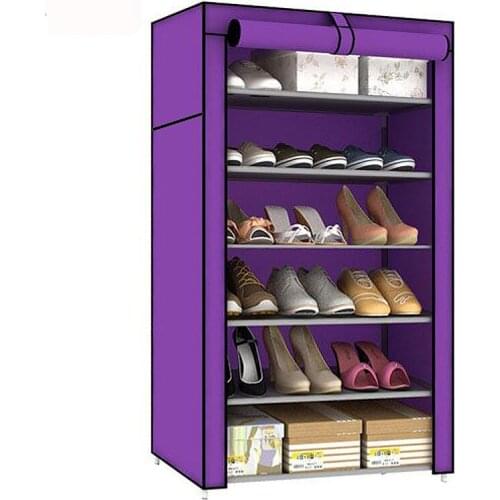 Simple Non-Woven Shoe Cabinet Multi-Layer Shoe Rack Wrought Iron Combination Dustproof Shoe Rack