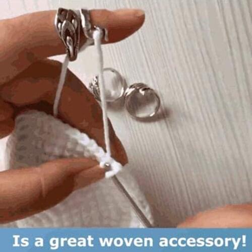 Adjustable Knitting Loop Crochet Loop Knitting Accessories Knitting Ring Adjust Finger Wear Thimble Yarn Guides Knitted Ring Hot