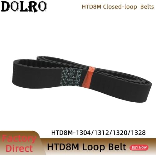 HTD 8M synchronous belt C=1304/1312/1320/1328width 15/20/25/30/40/50mm Teeth 163 164 165 166 HTD8M Timing Belt 1304-8M 1312-8M