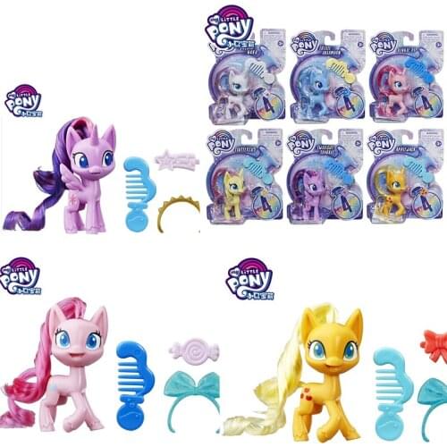 My Little Pony Action Figures Twilight Sparkle Rarity Fluttershy Dolls Toy Cartoon Basic Pony Dolls Collection Model for Kids