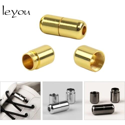 Leyou Shoelace Buckle Stopper Decoration Metal Stoppers Cord Toggles Clip Shoelaces Lock Shoelace Tightene Bag Parts Accessories
