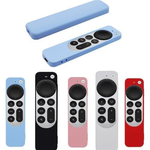 Anti-drop Remote Protective Case Silicone Remote Sleeve Shell + TV Box Cover Kit for Apple TV 2021 Set Top Box