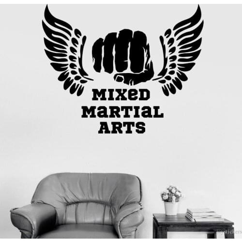 Modern Sports Room Vinyl Wall Decal Mixed Martial Arts MMA Quotes Fight Fighter Stickers Living Room Home Decor Wallpapers 1430