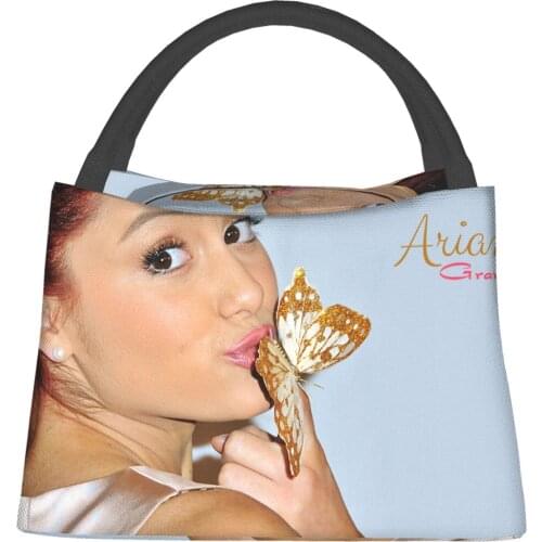 Ariana Grande cooler lunch bag fashion pack thermal Actor Ariana Grande breakfast box portable picnic travel