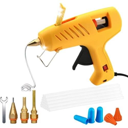 Hot Glue Gun with LED Lights, 60/100W Full Size Dual Power DIY Tool with Finger Tips for Arts Crafts, Christmas Decoration Gifts