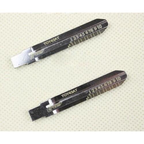 TOY43AT Engraved Line Blade For Toyota Corolla Crown Reiz Camry Scale Shearing Teeth Blank 2 IN 1 Lishi (No 2)