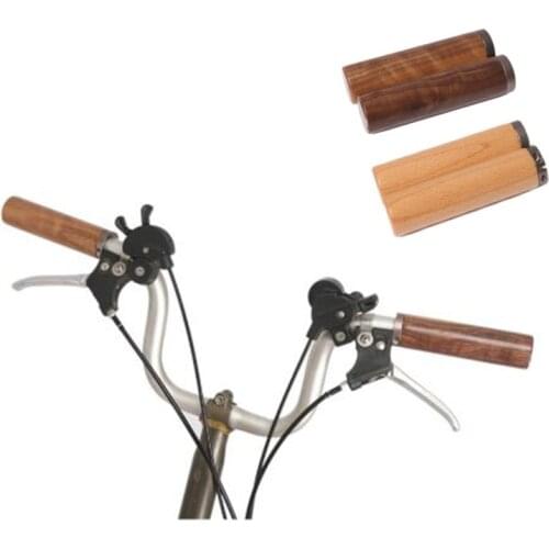 Bicycle handlebars grip fit 22.2mm handlebar waterproof and crack-proof locking grips for brompton bike wood grips 2colors