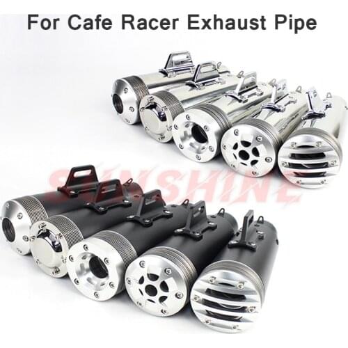Retro Exhaust Motorcycle Muffler Cafe Racer Motorcross Pitbike Stainless Steel Racing Pipe Tip Modify For Universal sr400 GN125